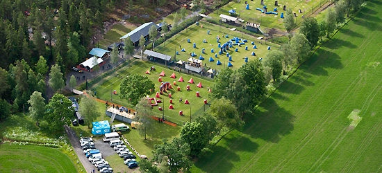 Flygfoto &ouml;ver paintballarena.se